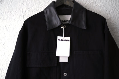 25SS 襟レザー切替デニムカバーオールジャケット / JIL SANDER(ジルサンダー)