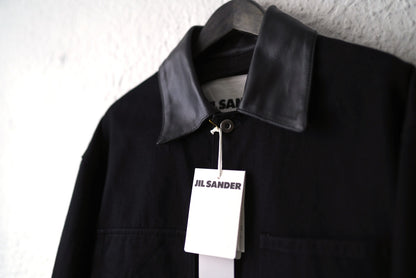 25SS 襟レザー切替デニムカバーオールジャケット / JIL SANDER(ジルサンダー)
