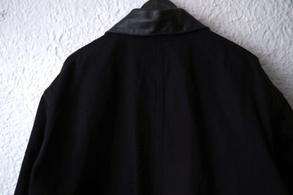25SS 襟レザー切替デニムカバーオールジャケット / JIL SANDER(ジルサンダー)