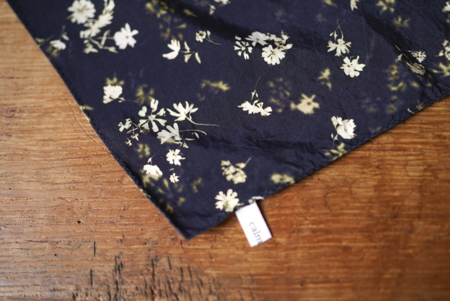 25SS 花柄コットンシルクキュプラスカーフ / calmlence(カームレンス)