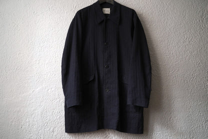 19SS Soutien Collar Half Coat コットンリネンヘリンボーンステンカラーハーフコート / Araki Yuu(アラキユウ)