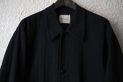 19SS Soutien Collar Half Coat コットンリネンヘリンボーンステンカラーハーフコート / Araki Yuu(アラキユウ)