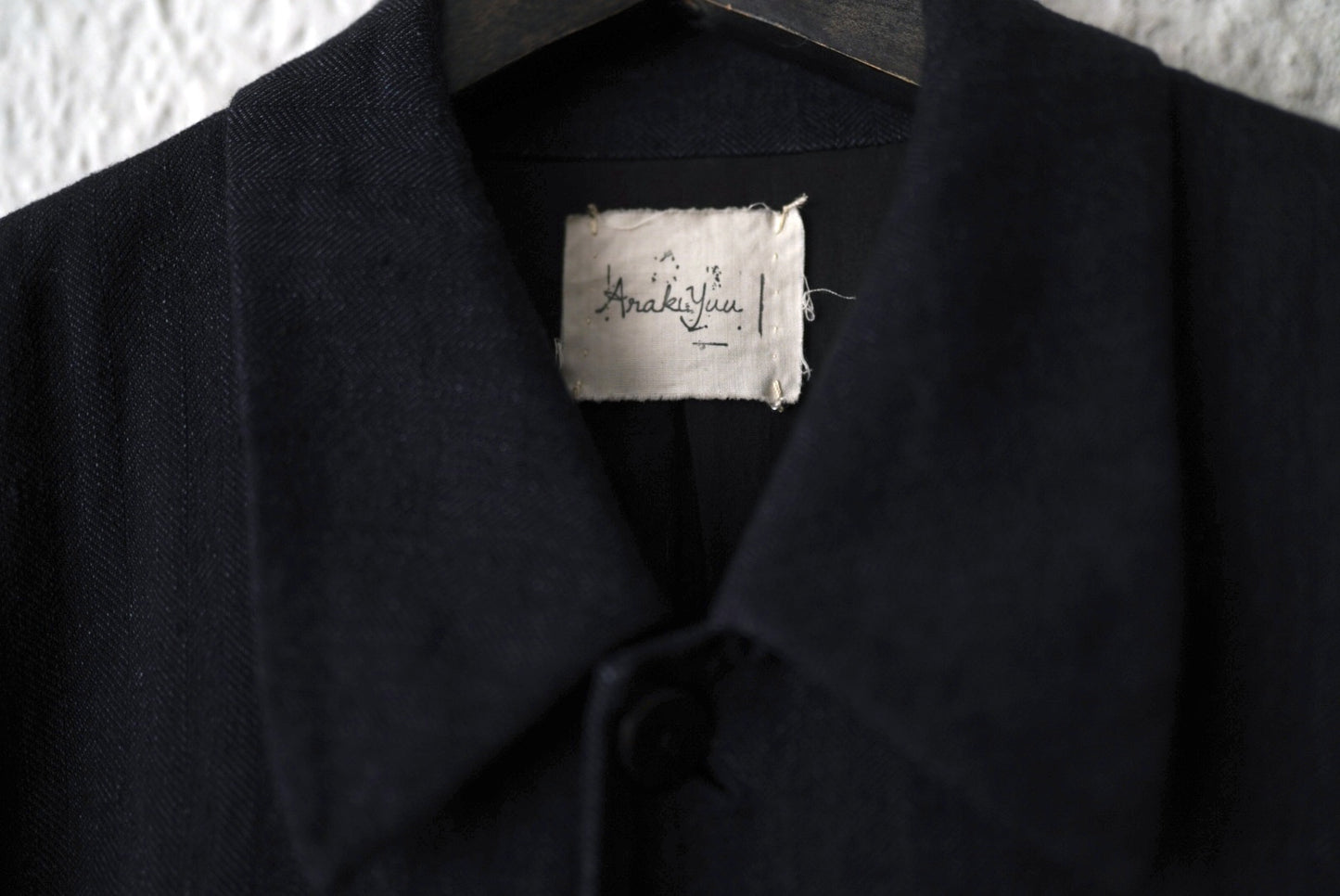 19SS Soutien Collar Half Coat コットンリネンヘリンボーンステンカラーハーフコート / Araki Yuu(アラキユウ)