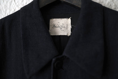 19SS Soutien Collar Half Coat コットンリネンヘリンボーンステンカラーハーフコート / Araki Yuu(アラキユウ)