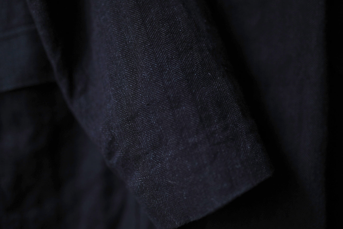 19SS Soutien Collar Half Coat コットンリネンヘリンボーンステンカラーハーフコート / Araki Yuu(アラキユウ)