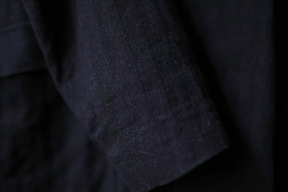 19SS Soutien Collar Half Coat コットンリネンヘリンボーンステンカラーハーフコート / Araki Yuu(アラキユウ)