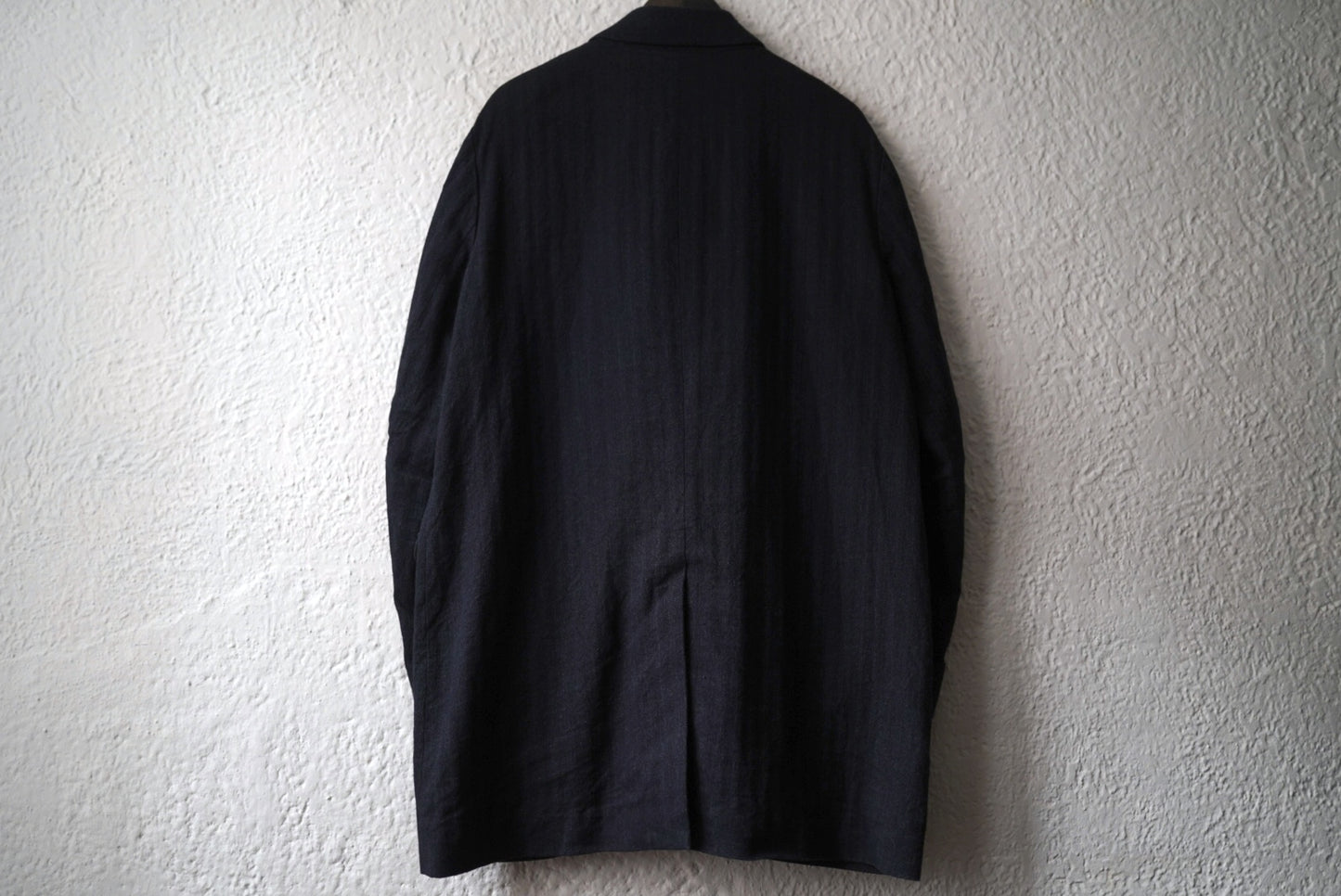 19SS Soutien Collar Half Coat コットンリネンヘリンボーンステンカラーハーフコート / Araki Yuu(アラキユウ)