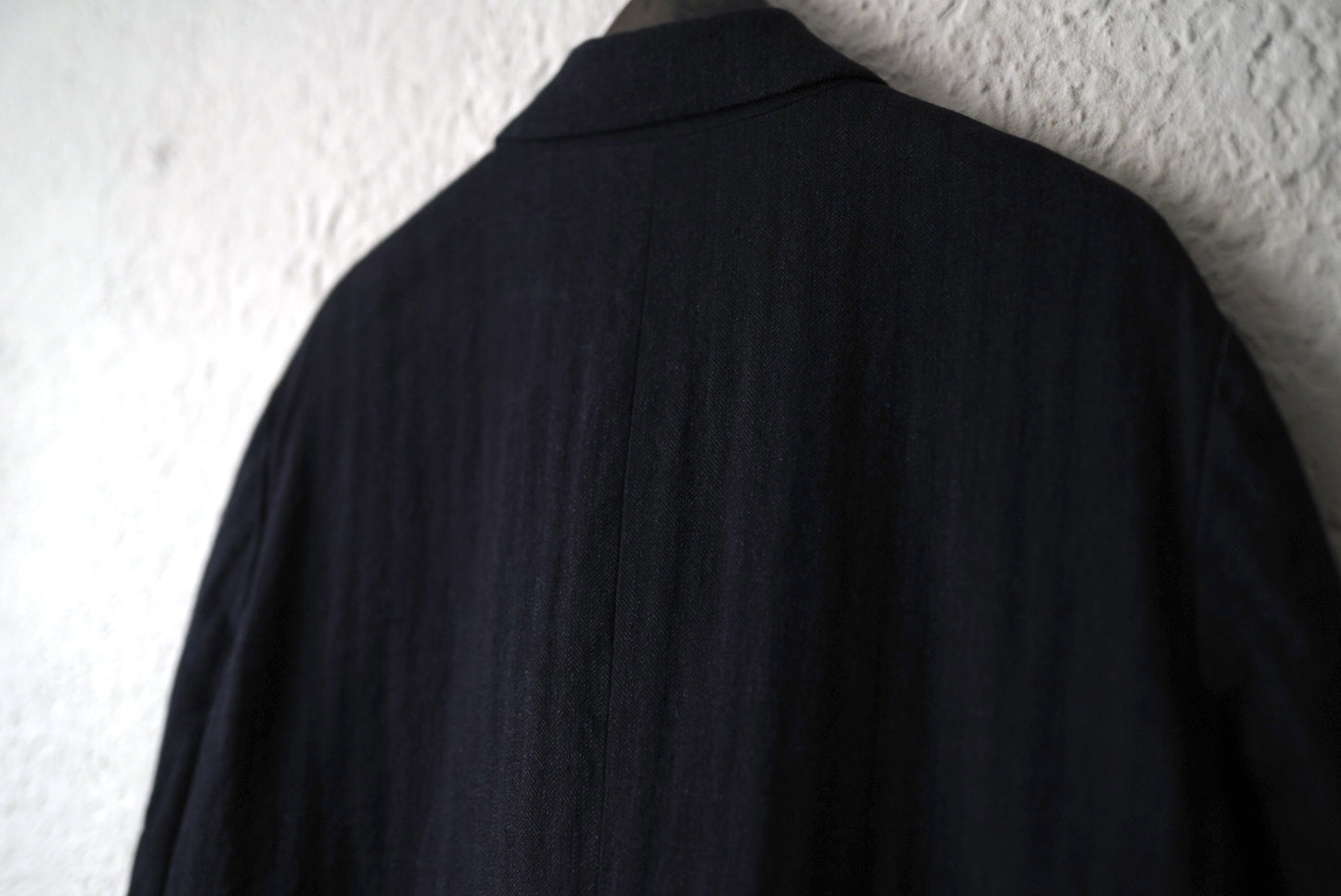 19SS Soutien Collar Half Coat コットンリネンヘリンボーンステンカラーハーフコート / Araki Yuu(アラキユウ)