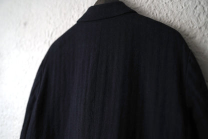 19SS Soutien Collar Half Coat コットンリネンヘリンボーンステンカラーハーフコート / Araki Yuu(アラキユウ)