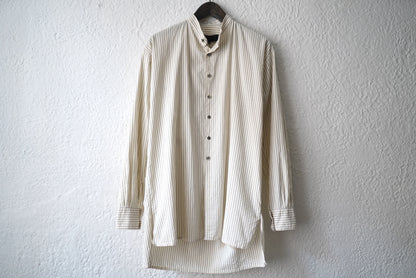 20SS コットンシルクストライプバンドカラーシャツ / Geoffrey.B.Small(ジェフリービースモール)