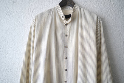 20SS コットンシルクストライプバンドカラーシャツ / Geoffrey.B.Small(ジェフリービースモール)