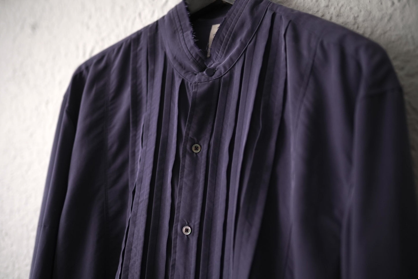 23AW RAW EDGE COLLAR WASHED SHIRT レーヨンドレスシャツ / ALDOMARIACAMILLO(アルドマリアカミッロ) AMC