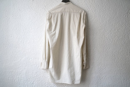 20SS コットンシルクストライプバンドカラーシャツ / Geoffrey.B.Small(ジェフリービースモール)