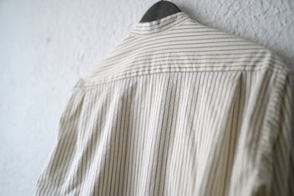 20SS コットンシルクストライプバンドカラーシャツ / Geoffrey.B.Small(ジェフリービースモール)