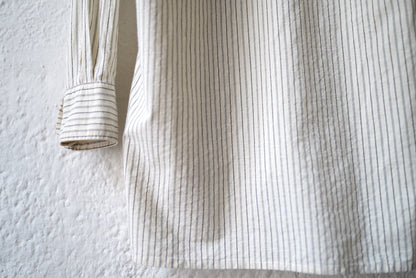 20SS コットンシルクストライプバンドカラーシャツ / Geoffrey.B.Small(ジェフリービースモール)