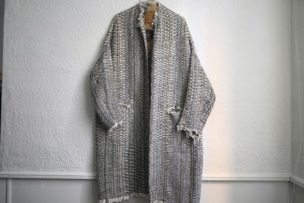 24AW No.17 Virginia ヴァージニア 手織裂き織りコート / isabella stefaneli(イザベラステファネリ)