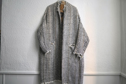 24AW No.17 Virginia ヴァージニア 手織裂き織りコート / isabella stefaneli(イザベラステファネリ)
