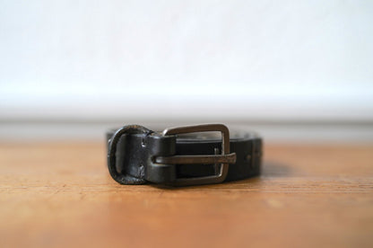 +Studded Q Buckle Belt シルバーステープルレザーベルト / m.a+(エムエークロス)