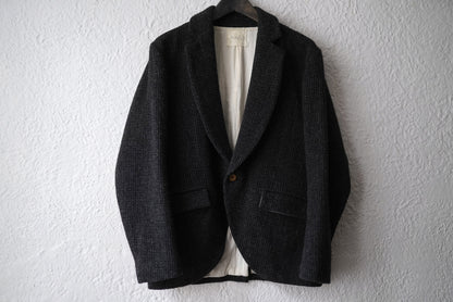 19AW 1B Cut Away Jacket ウールツイード1Bジャケット / Araki Yuu(アラキユウ)