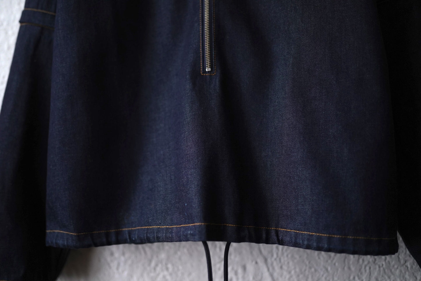 22SS ZIP PULLOVER JACKET ノーカラーデニムジャケット / SEEALL(シーオール)