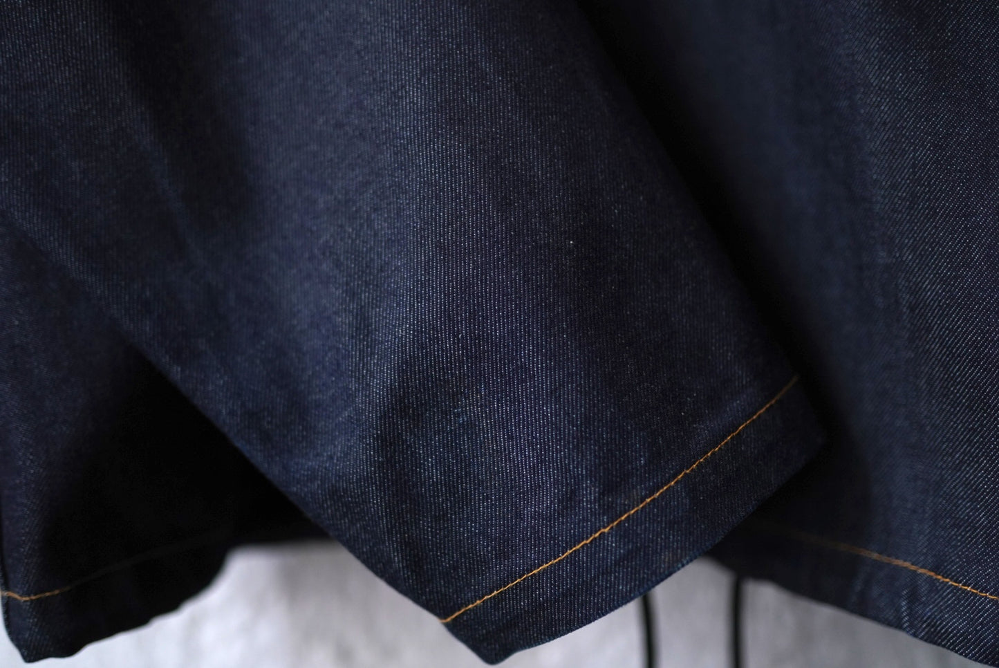 22SS ZIP PULLOVER JACKET ノーカラーデニムジャケット / SEEALL(シーオール)
