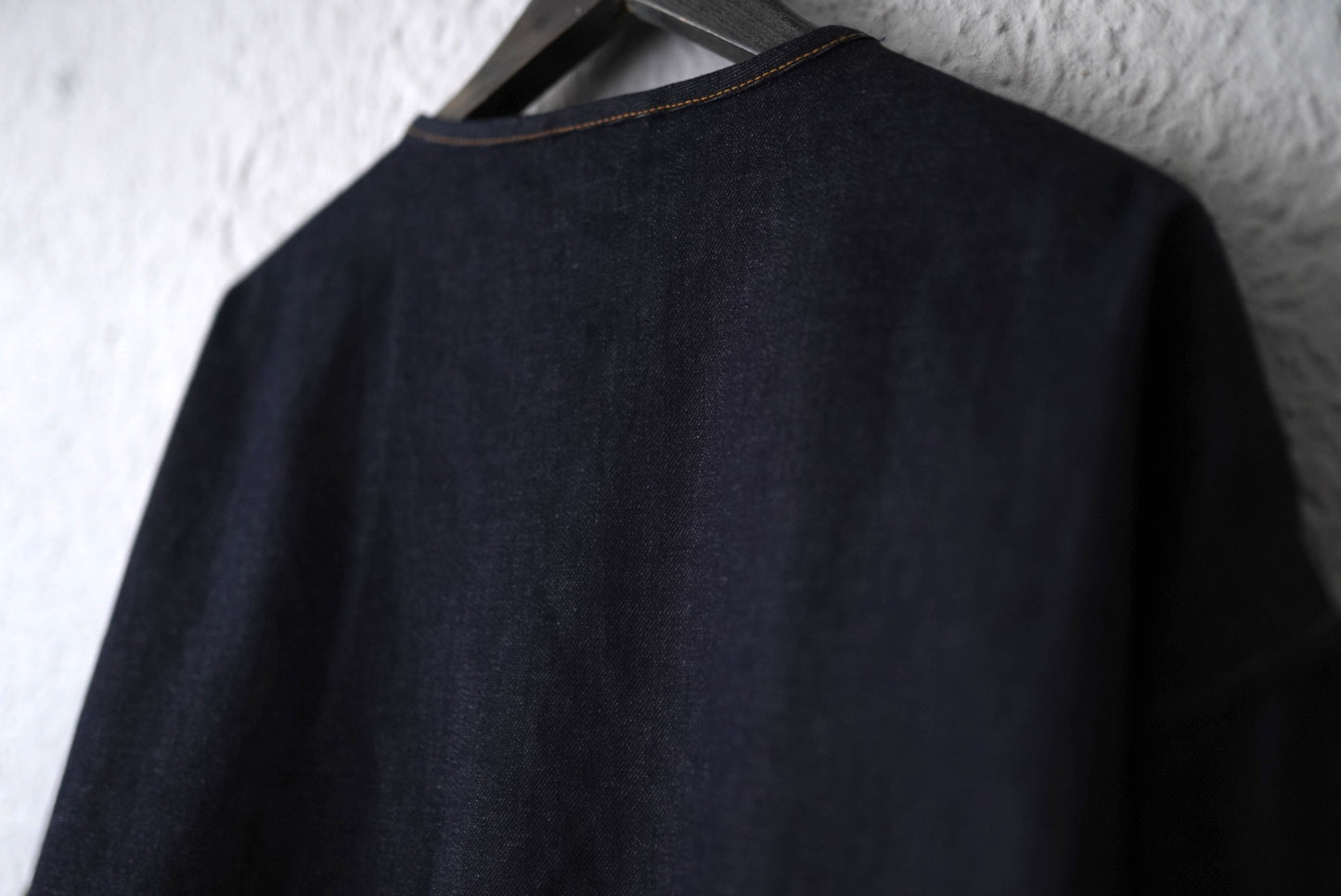 22SS ZIP PULLOVER JACKET ノーカラーデニムジャケット / SEEALL(シーオール)