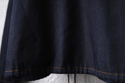 22SS ZIP PULLOVER JACKET ノーカラーデニムジャケット / SEEALL(シーオール)