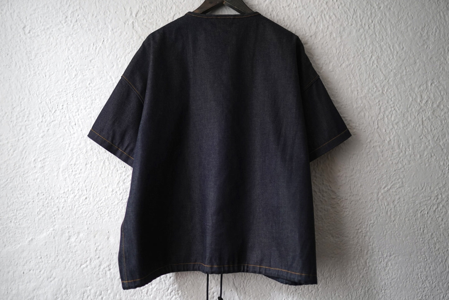 22SS ZIP PULLOVER JACKET ノーカラーデニムジャケット / SEEALL(シーオール)
