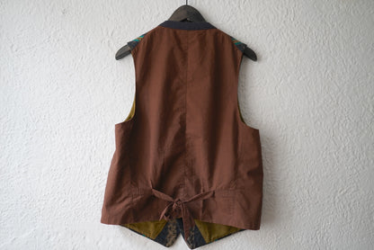 18AW ウールリネンジャガードベスト ジレ / ZIGGY CHEN(ジギーチェン)