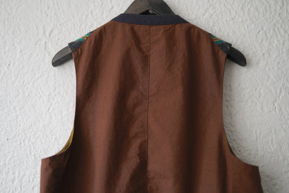 18AW ウールリネンジャガードベスト ジレ / ZIGGY CHEN(ジギーチェン)