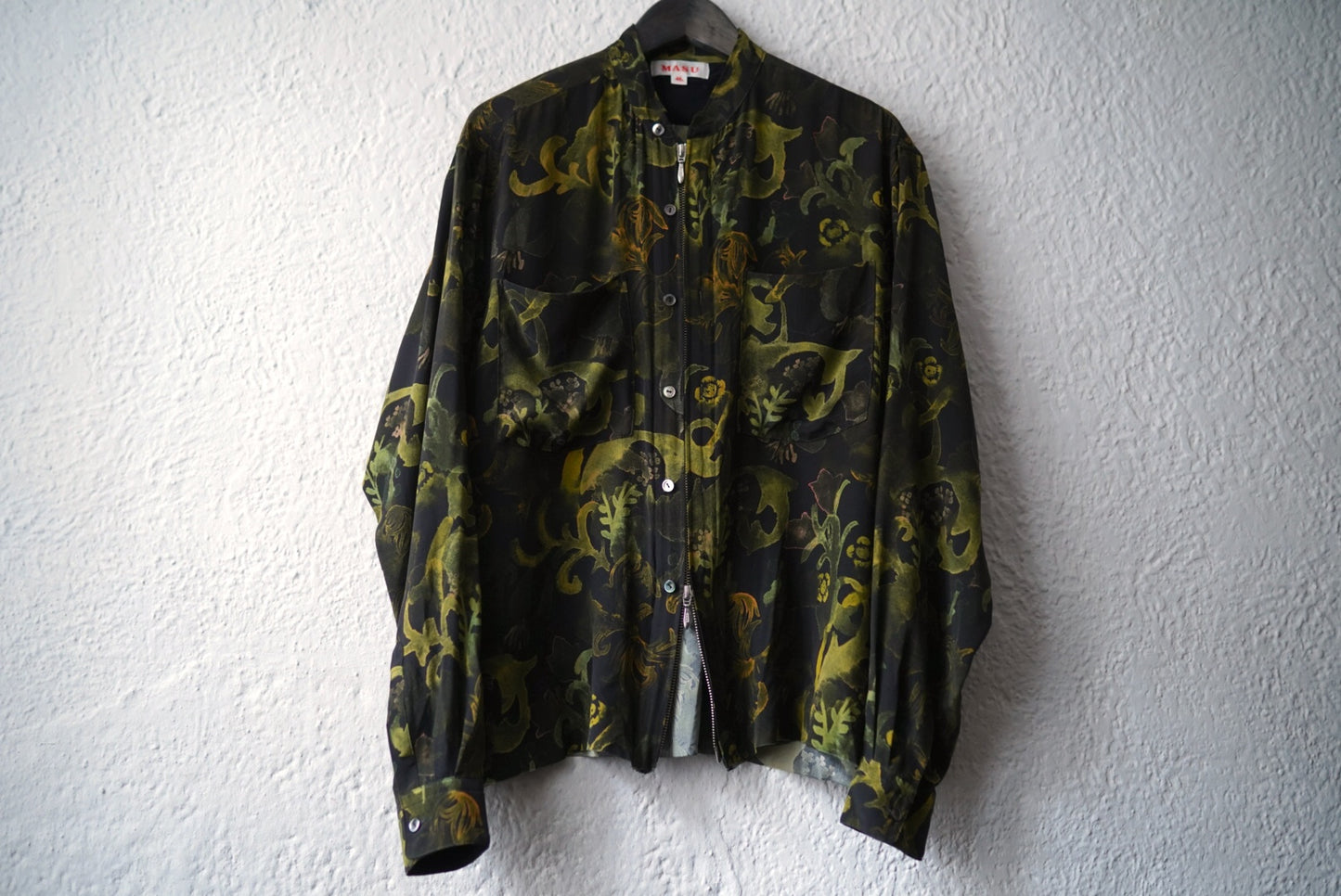 22SS GRANNY ZIP-UP SHIRTS 総柄シルクジップアップシャツ / MASU(エムエーエスユー)