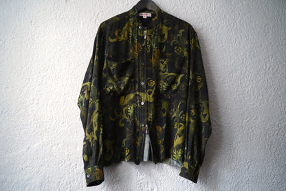 22SS GRANNY ZIP-UP SHIRTS 総柄シルクジップアップシャツ / MASU(エムエーエスユー)