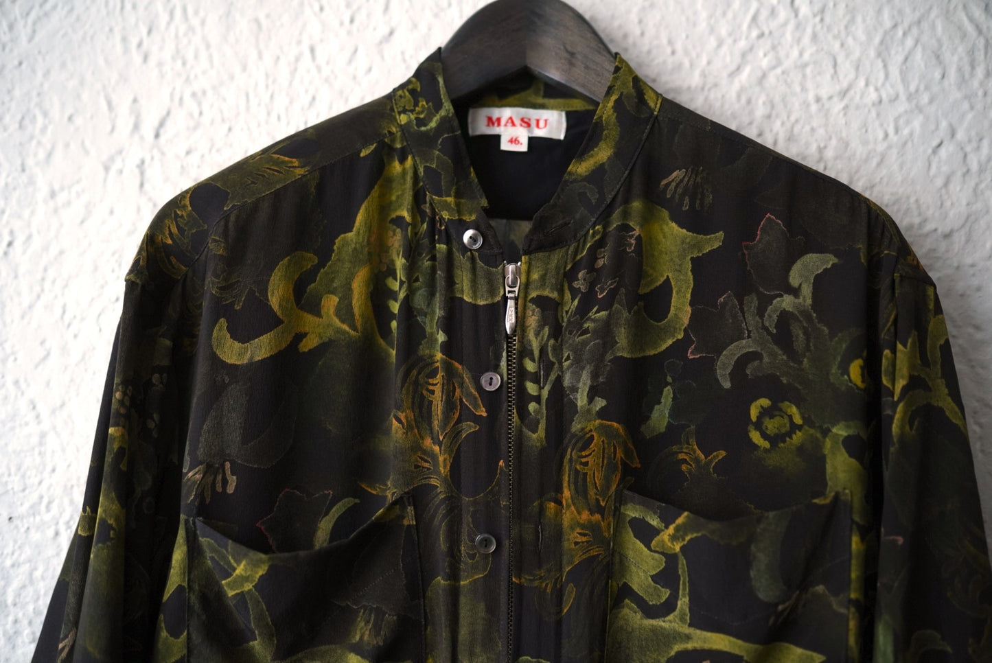 22SS GRANNY ZIP-UP SHIRTS 総柄シルクジップアップシャツ / MASU(エムエーエスユー)