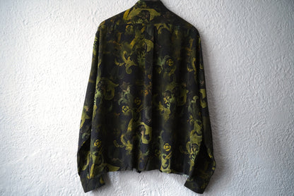 22SS GRANNY ZIP-UP SHIRTS 総柄シルクジップアップシャツ / MASU(エムエーエスユー)