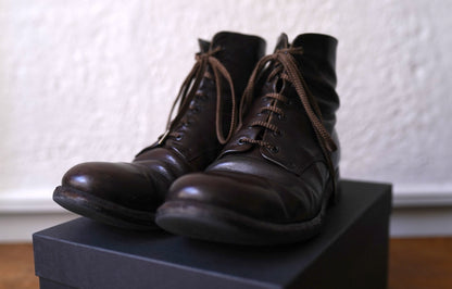 SGM-04 7hole Mid Cut Boots レースアップミドルレザーブーツ ブラウン / SUGINARI MORIMOTO(スギナリモリモト)