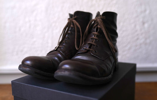 SGM-04 7hole Mid Cut Boots レースアップミドルレザーブーツ ブラウン / SUGINARI MORIMOTO(スギナリモリモト)