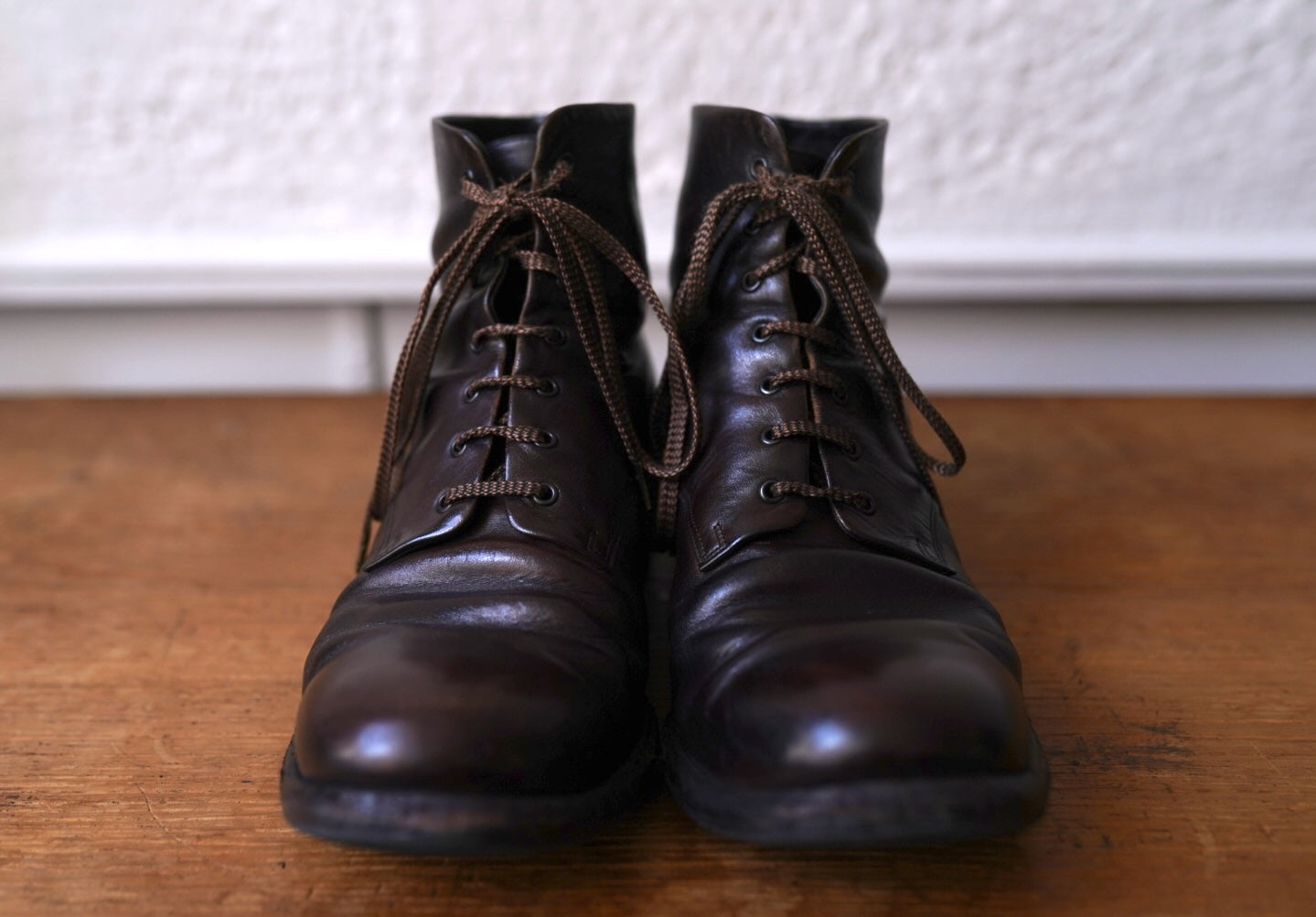 SGM-04 7hole Mid Cut Boots レースアップミドルレザーブーツ ブラウン / SUGINARI MORIMOTO(スギナリモリモト)