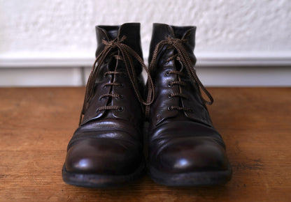 SGM-04 7hole Mid Cut Boots レースアップミドルレザーブーツ ブラウン / SUGINARI MORIMOTO(スギナリモリモト)