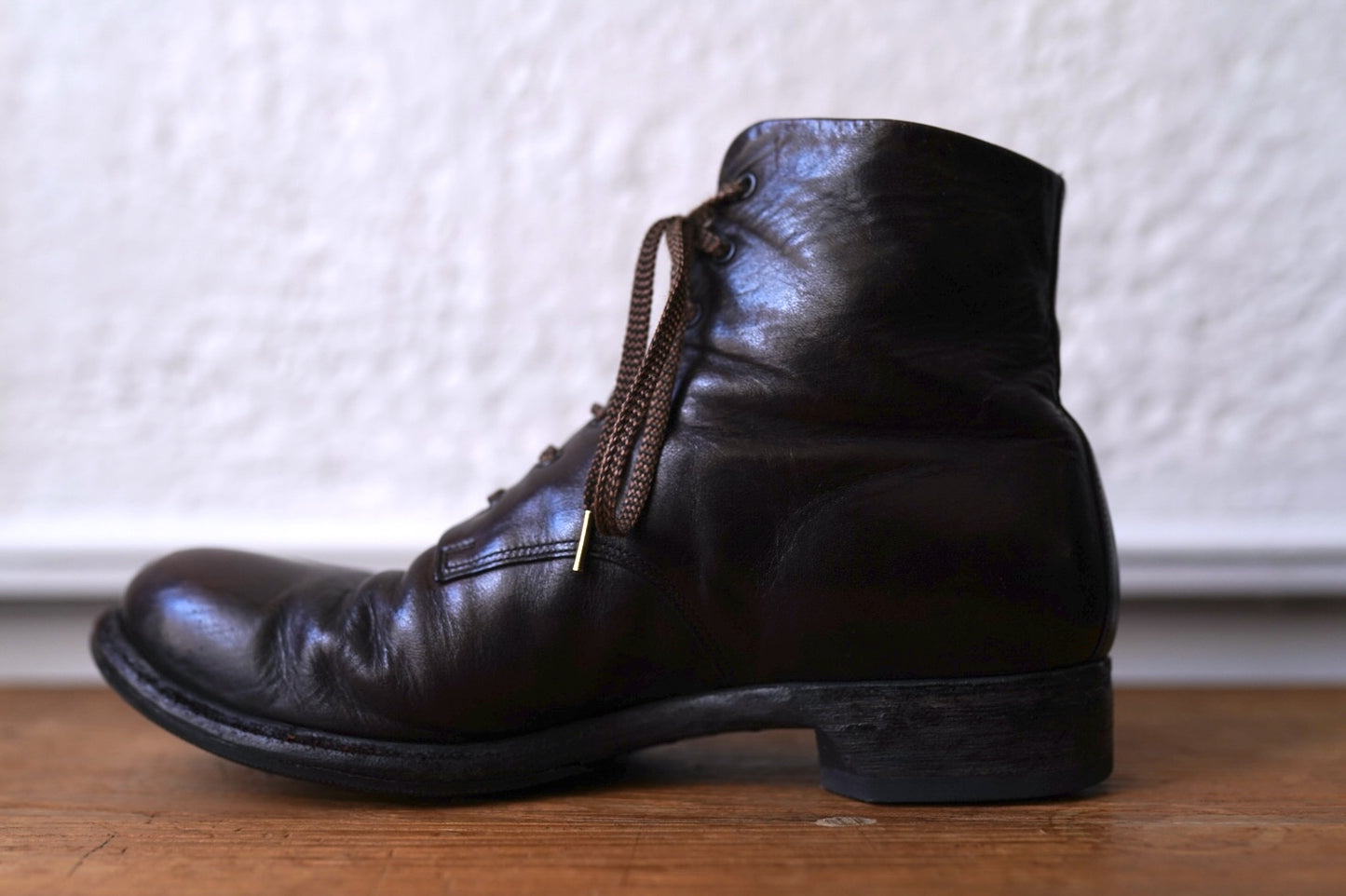 SGM-04 7hole Mid Cut Boots レースアップミドルレザーブーツ ブラウン / SUGINARI MORIMOTO(スギナリモリモト)
