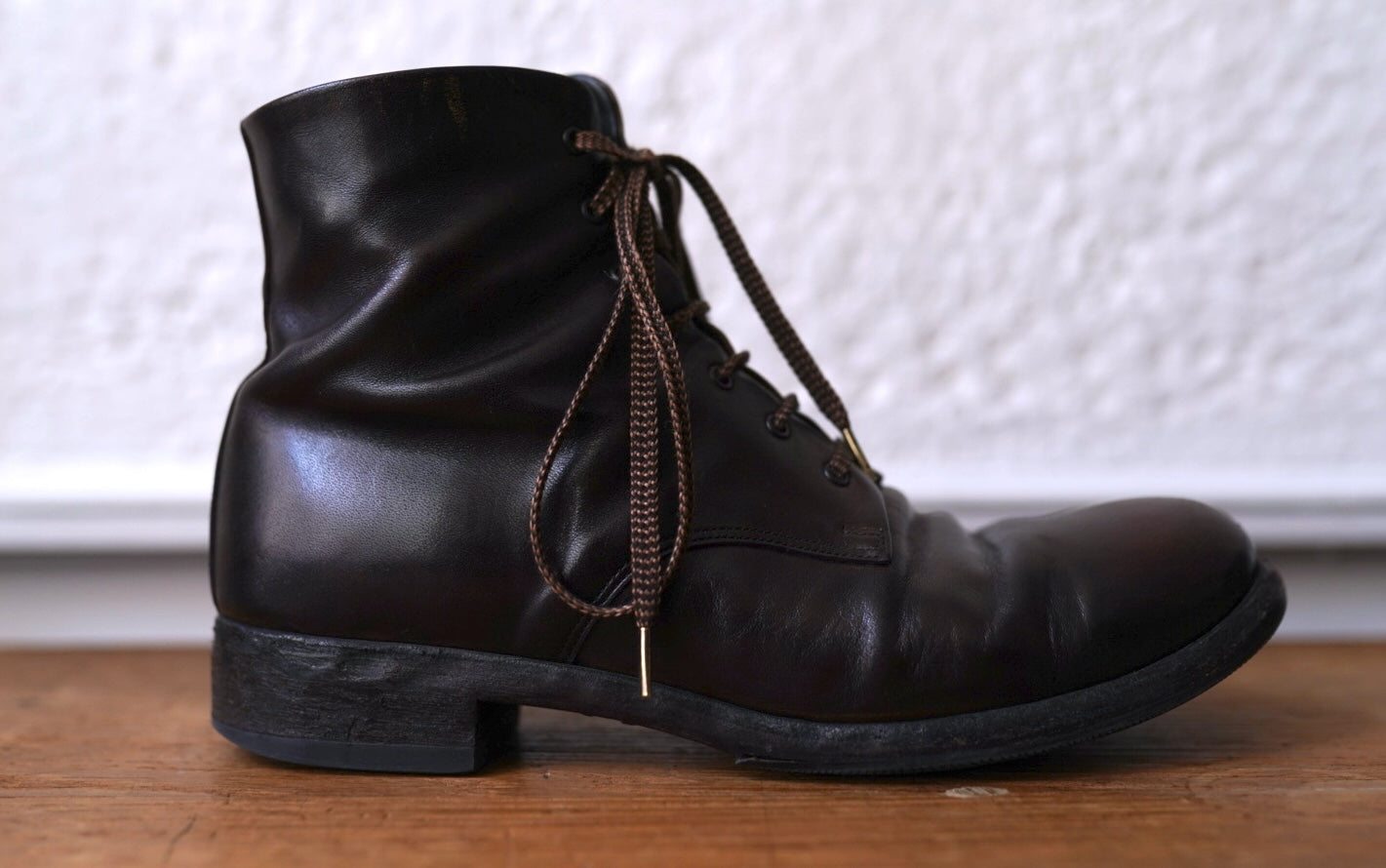 SGM-04 7hole Mid Cut Boots レースアップミドルレザーブーツ ブラウン / SUGINARI MORIMOTO(スギナリモリモト)
