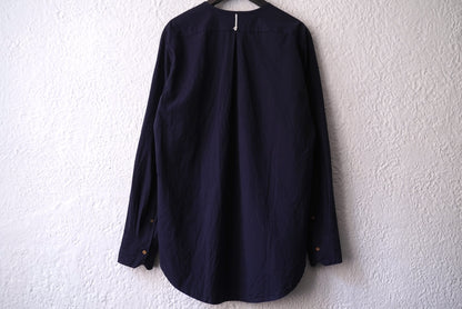 24SS Raw Cut No Collar Narrow Shirt コットンノーカラーシャツ / Araki Yuu(アラキユウ)