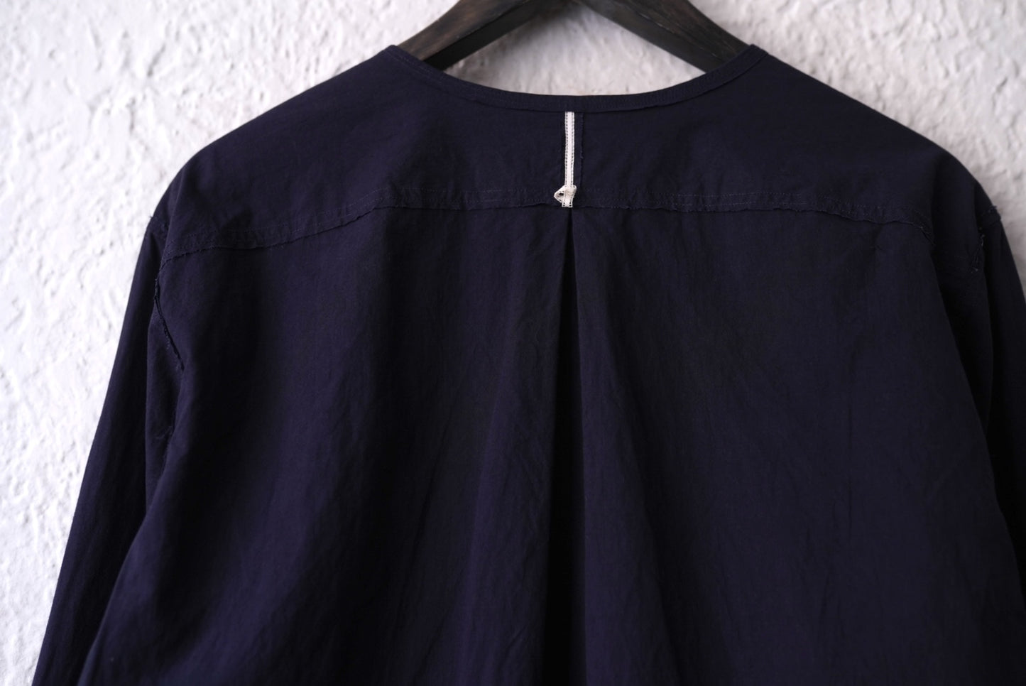 24SS Raw Cut No Collar Narrow Shirt コットンノーカラーシャツ / Araki Yuu(アラキユウ)