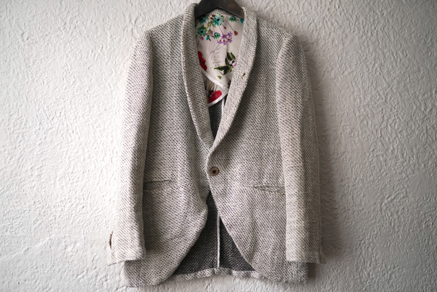 24SS Colombina 手織りコットンリネン1Bショールカラーブレザージャケット / Geoffrey.B.Small(ジェフリービースモール)