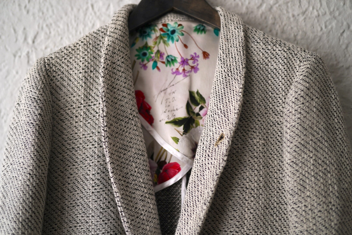 24SS Colombina 手織りコットンリネン1Bショールカラーブレザージャケット / Geoffrey.B.Small(ジェフリービースモール)