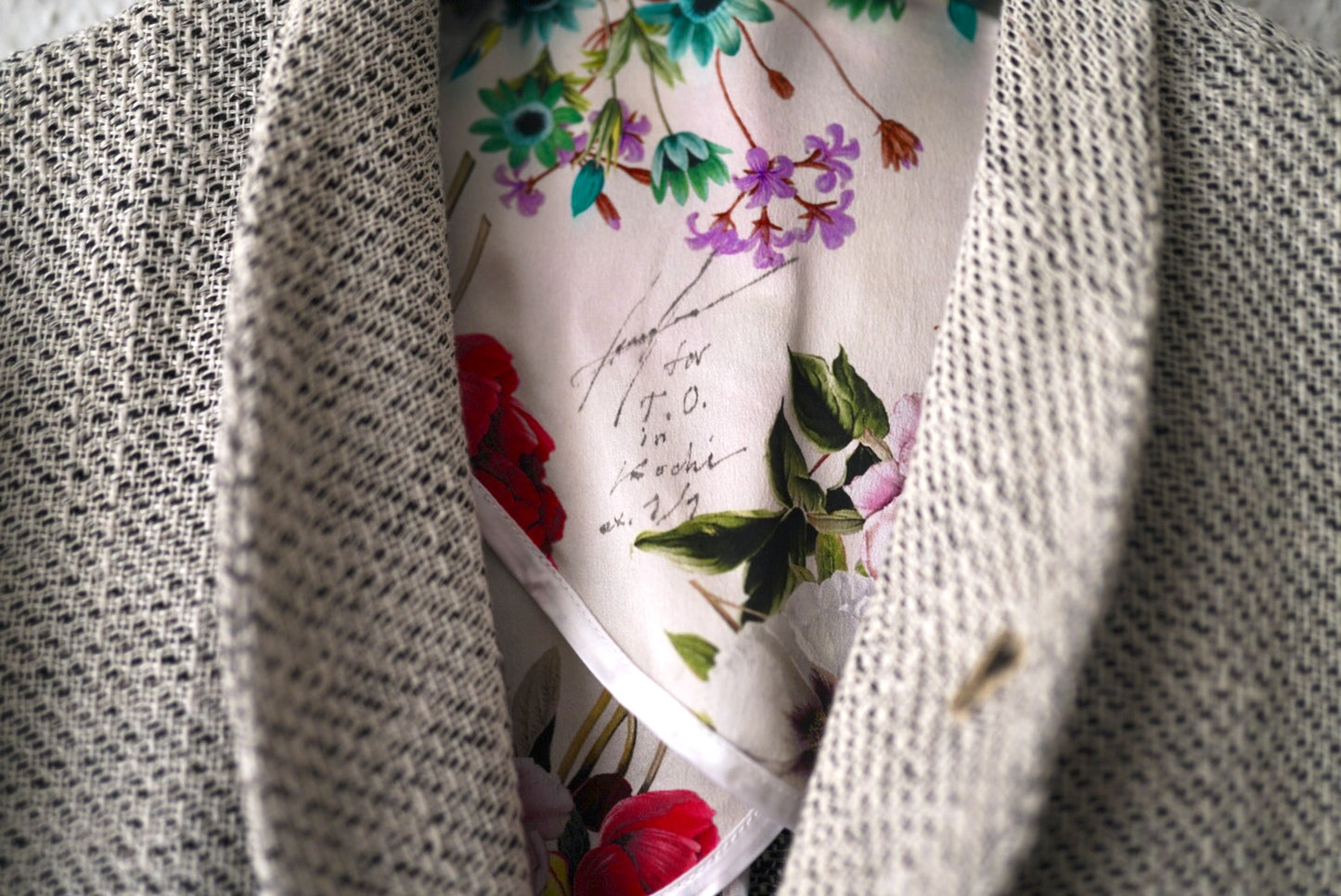 24SS Colombina 手織りコットンリネン1Bショールカラーブレザージャケット / Geoffrey.B.Small(ジェフリービースモール)