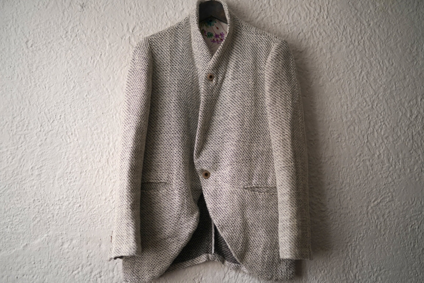 24SS Colombina 手織りコットンリネン1Bショールカラーブレザージャケット / Geoffrey.B.Small(ジェフリービースモール)