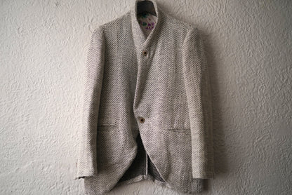 24SS Colombina 手織りコットンリネン1Bショールカラーブレザージャケット / Geoffrey.B.Small(ジェフリービースモール)