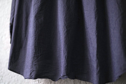 24SS French Stand Collar Work Shirts バンドカラーオーバーサイズチェックシャツ / the Crooked Tailor(ザ クルーキッドテーラー)