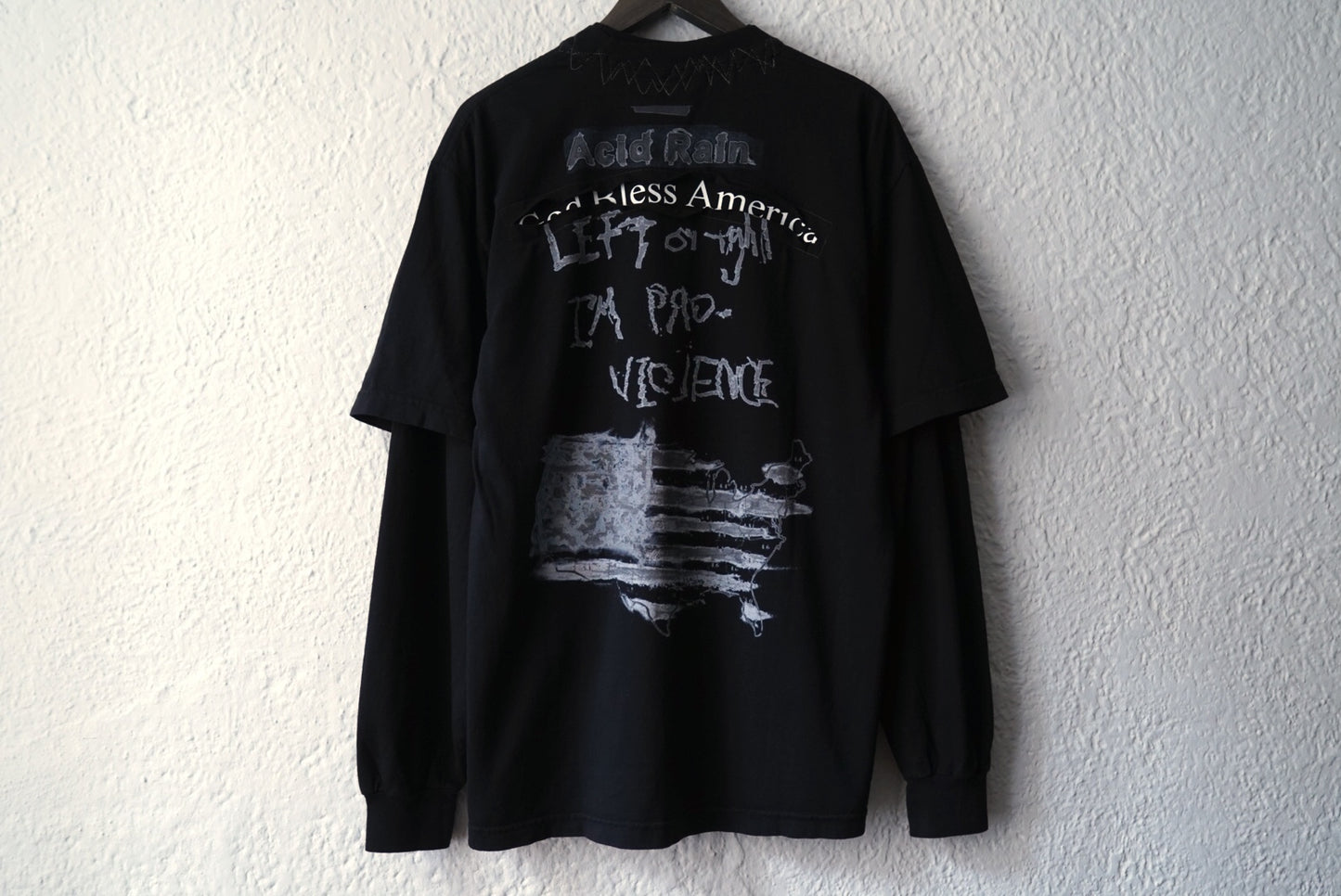 24SS GOD BLESS VIOLENCE DOUBLE LAYER L/S レイヤードTシャツ / LES SIX(レシス)