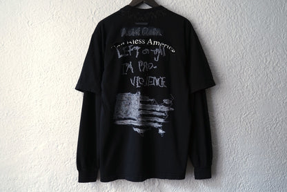 24SS GOD BLESS VIOLENCE DOUBLE LAYER L/S レイヤードTシャツ / LES SIX(レシス)